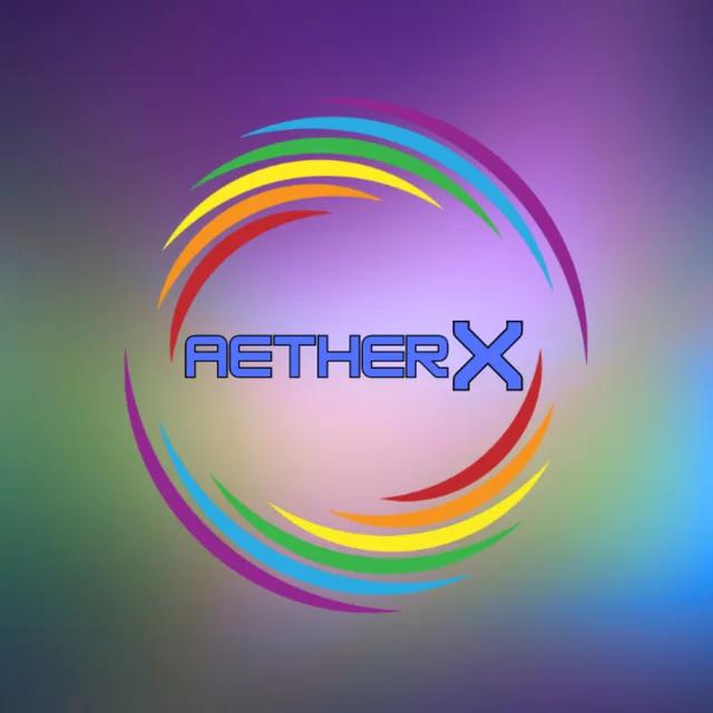 AetherX logo with multicolor circular arcs